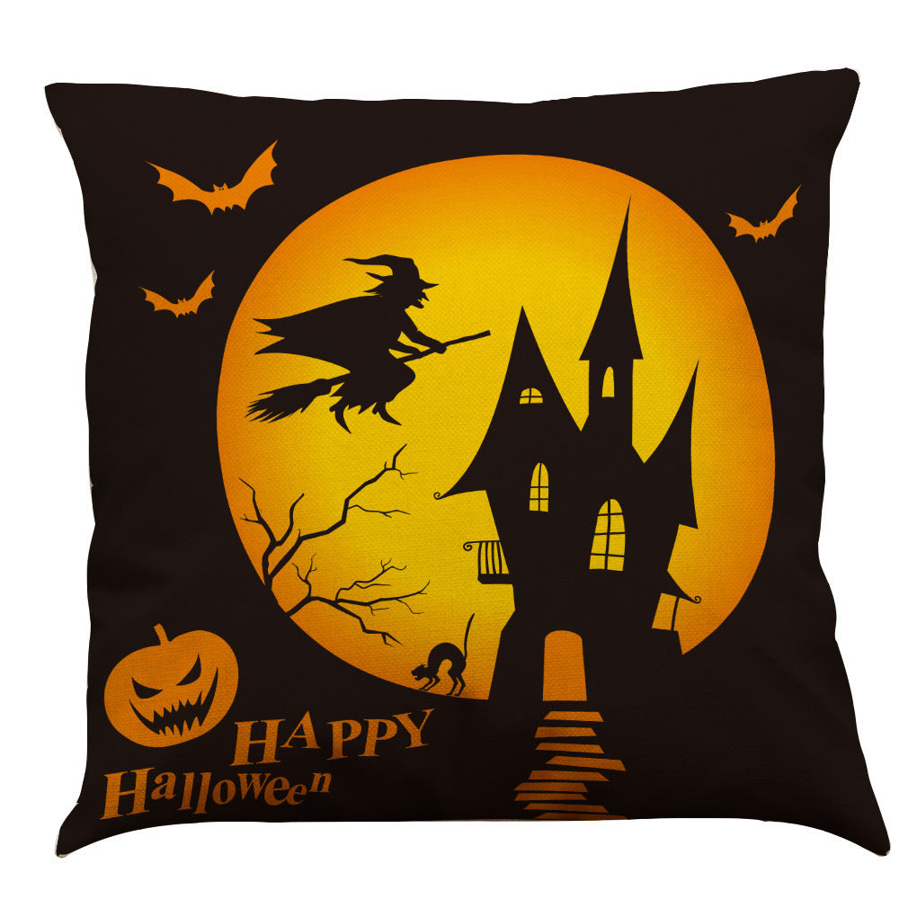 Halloween Cotton Linen Sofa Car Cushion Pillowcase