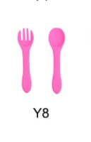 High Quality Natural 100 Food Grade Inventory Easy To Rinse Spoon Weaning Unbreakable Rubber Fork Dishwasher Safe Feeding Set