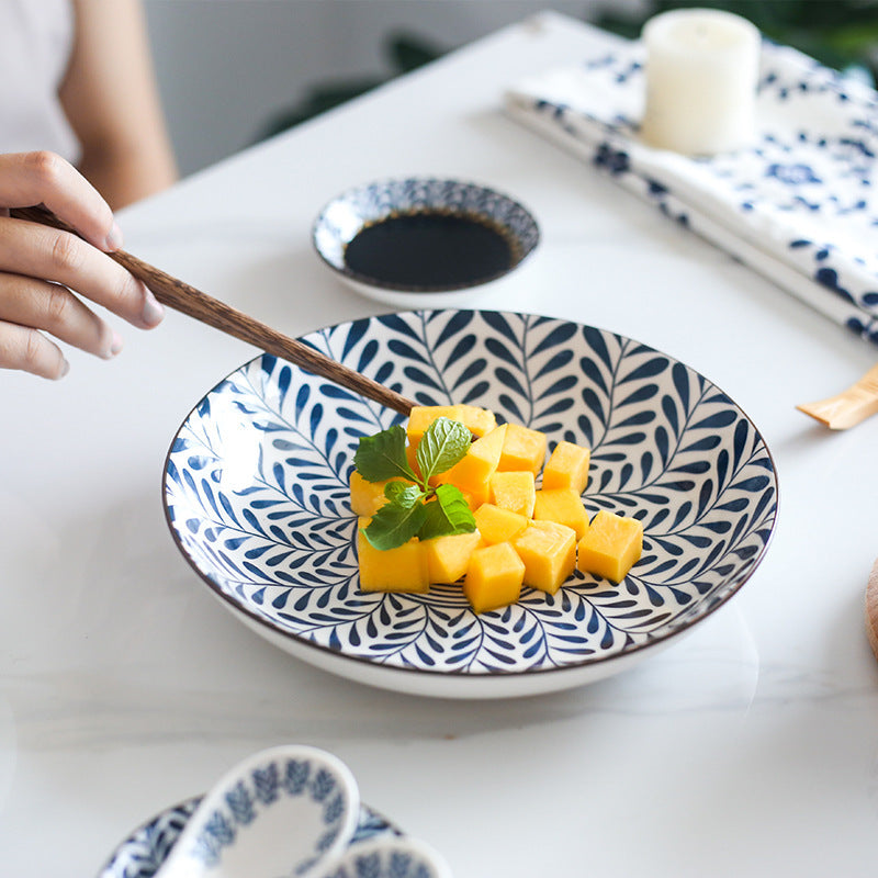 Underglaze Willow Pattern Japanese Ceramic Tableware Plate