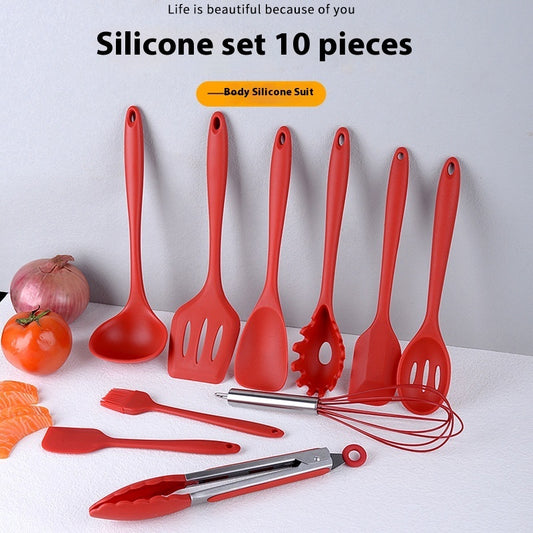 10-piece Silicone Kitchenware Non-stick Cooking Spatula Set