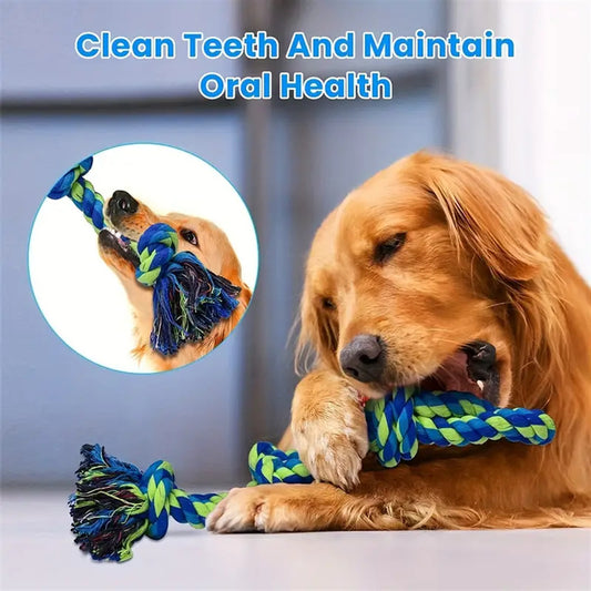 Heavy-Duty Rope Knot Dog Toys For Large Breeds Dental Health Chew And Interactive Tug Of War Play Pet Supplies