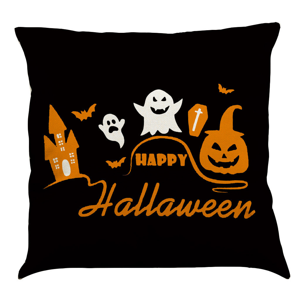 Halloween Cotton Linen Sofa Car Cushion Pillowcase