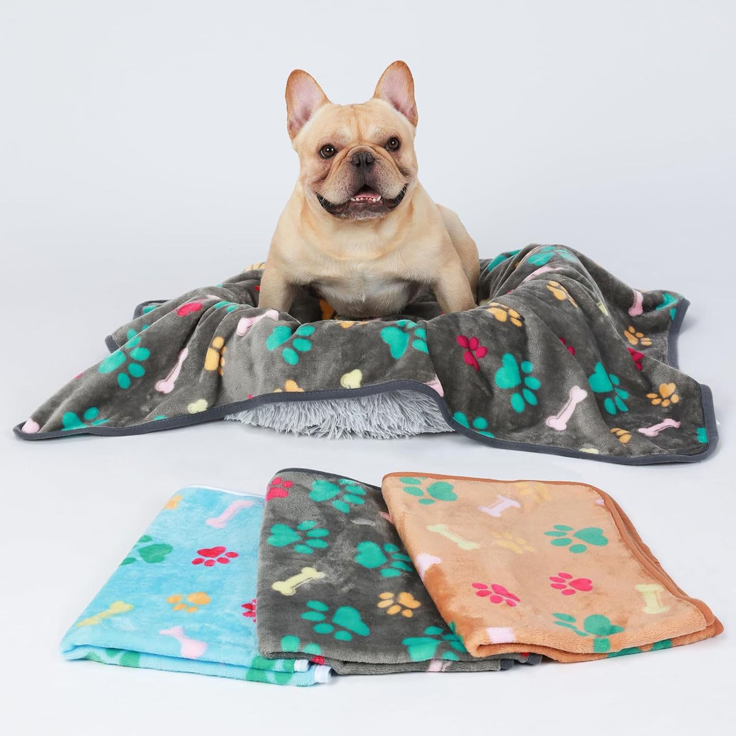 Pet Blanket Dog Cat Pad Warm Blanket Confetti Bone Dog's Paw Blanket