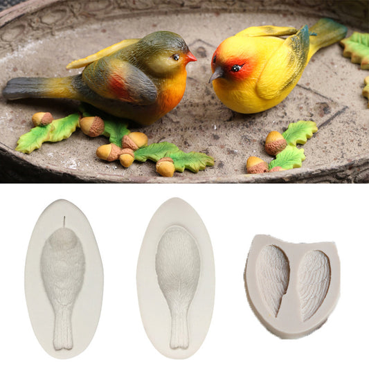 3D Stereo Bird Feather Baking Silicone Mold