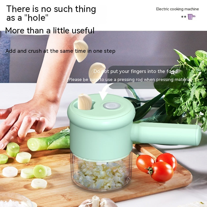 Multifunctional Electric Vegetable Cutting Mashed Garlic Kitchen Storm Slicer Household Hand-held Cooking Hammer Suit