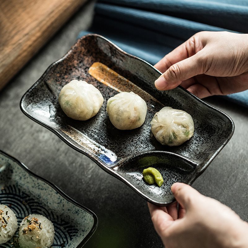 Rectangular Dumpling Plate Simple Cake Snack Dim Sum Plate