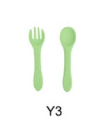 High Quality Natural 100 Food Grade Inventory Easy To Rinse Spoon Weaning Unbreakable Rubber Fork Dishwasher Safe Feeding Set