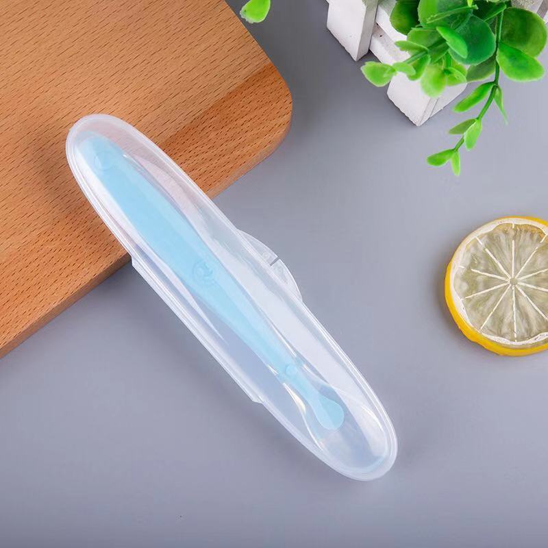 Baby Full Silicone Training Spoon Single Storage Box