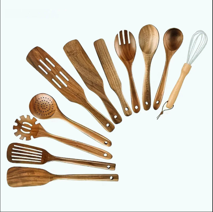 High Temperature Vegetable Spatula Acacia Wood Cooking Set Wooden Spatula