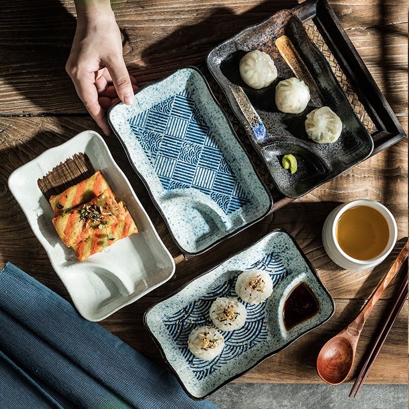 Rectangular Dumpling Plate Simple Cake Snack Dim Sum Plate