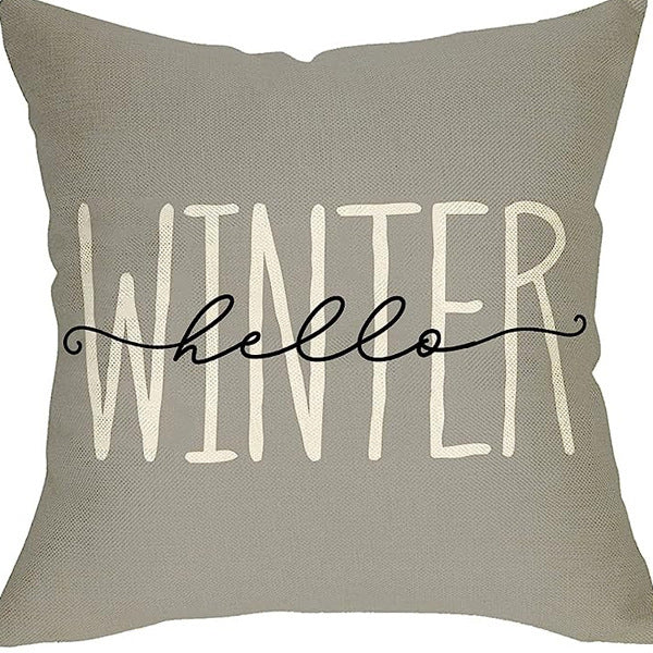 Winter Series Throw Pillow Cover Linen