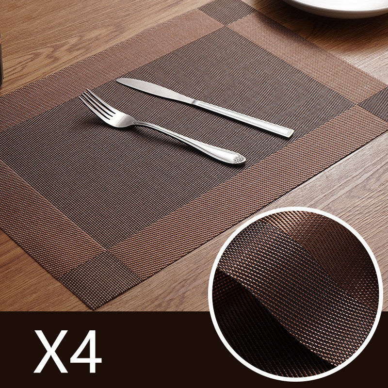 Pure Color Hotel Restaurant Heat Insulation Pad Non-Slip Dustproof Placemat Table