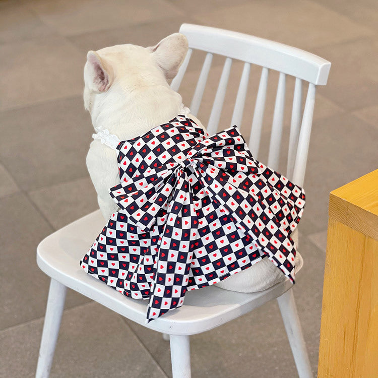 Bichon Chessboard Spring And Summer Pet Clothes