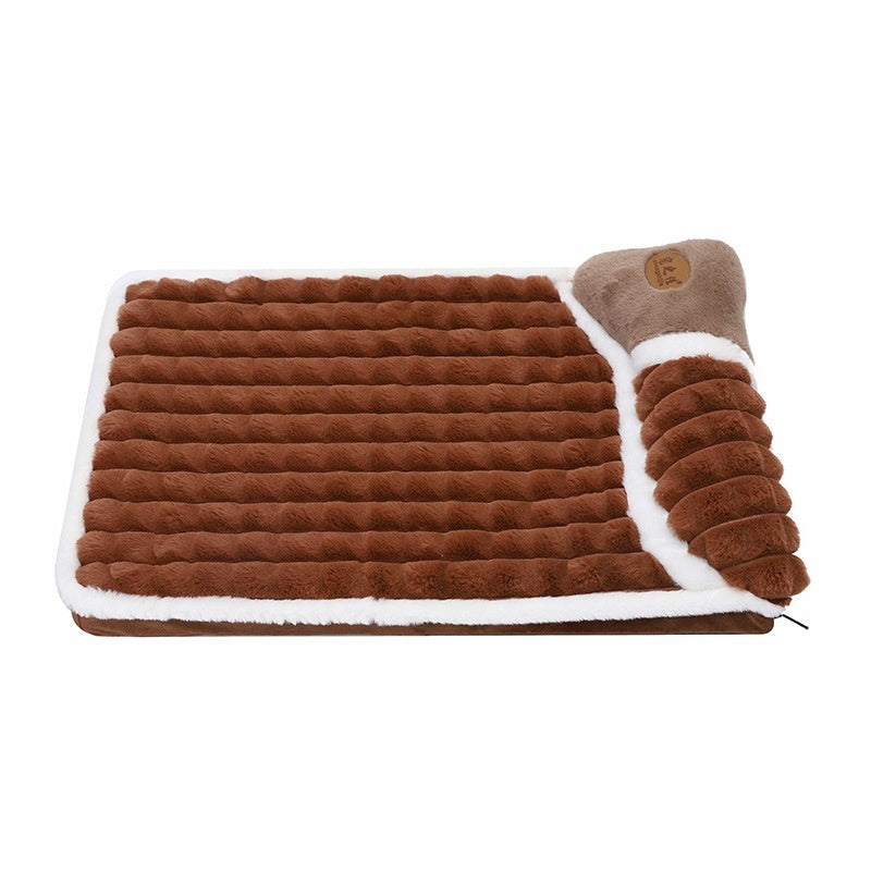 Large Grid Rabbit Fur Pet Floor Mat