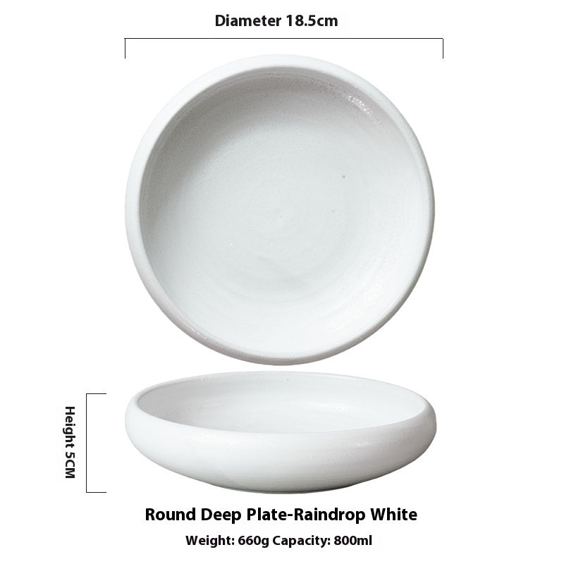 7-inch Retro Deep Plates Round Hand-painted Household Dinner Plate