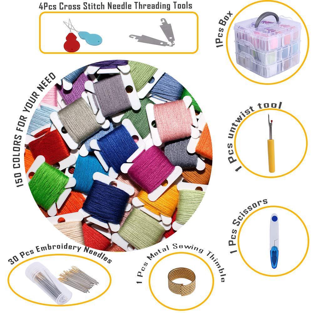 150 Color Thread With Accessories With Winding Plate