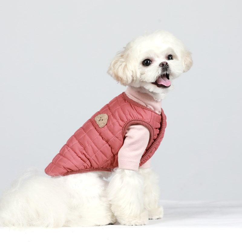 Pet Vest Double Breasted Quilted Cotton Coat