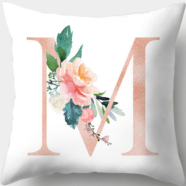 Letter Flowers Valentine's Day Digital Printing Pillowcase