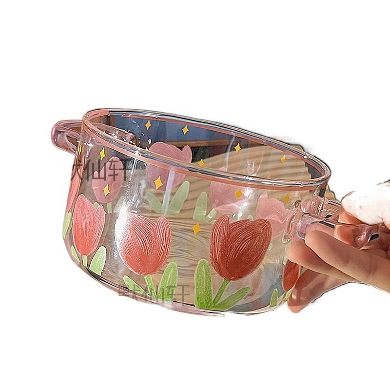 Good-looking Large Capacity Glass Instant Noodle Bowl