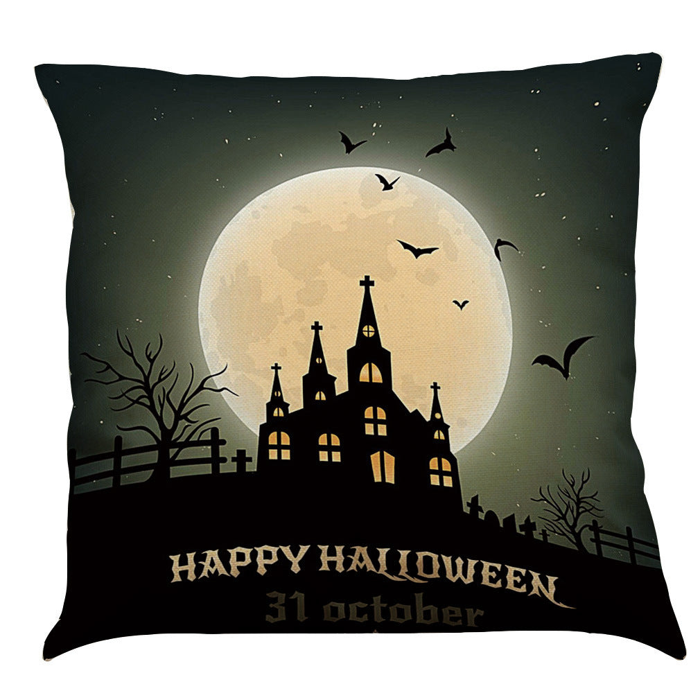 Halloween Cotton Linen Sofa Car Cushion Pillowcase