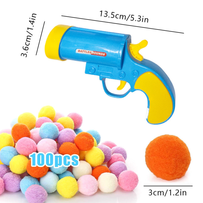 Cat Toy Pompons Gun Mute Ball