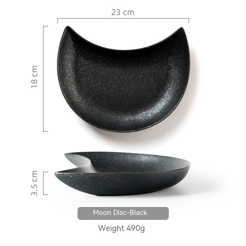 Household Ceramic Moon Platter Tableware