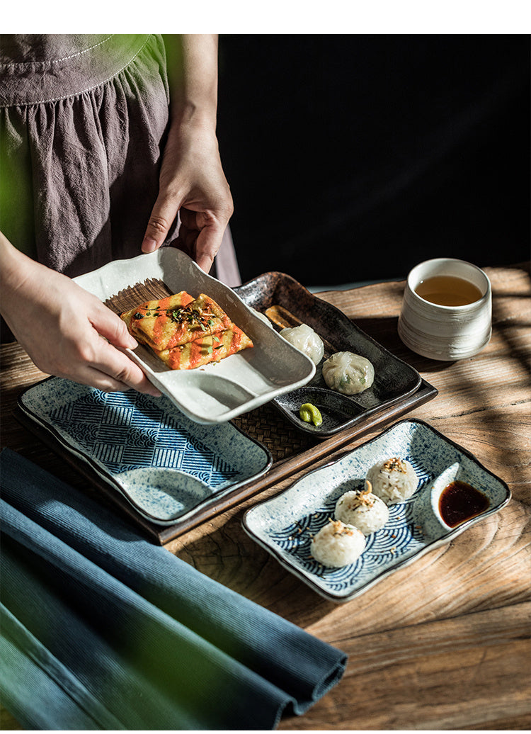 Rectangular Dumpling Plate Simple Cake Snack Dim Sum Plate