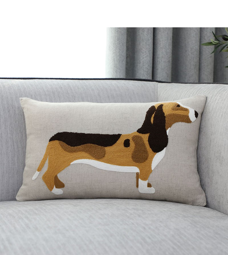 Pillow Embroidered Cushion With Core American Dog