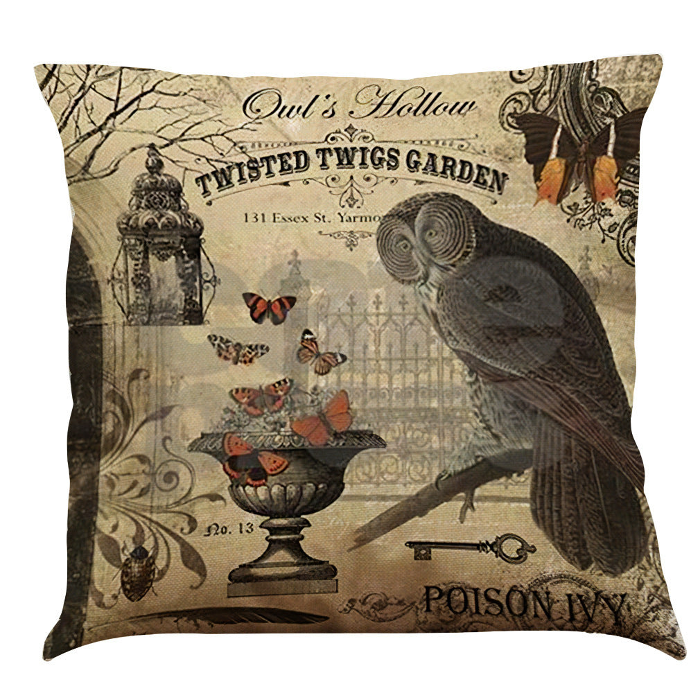 Halloween Cotton Linen Sofa Car Cushion Pillowcase