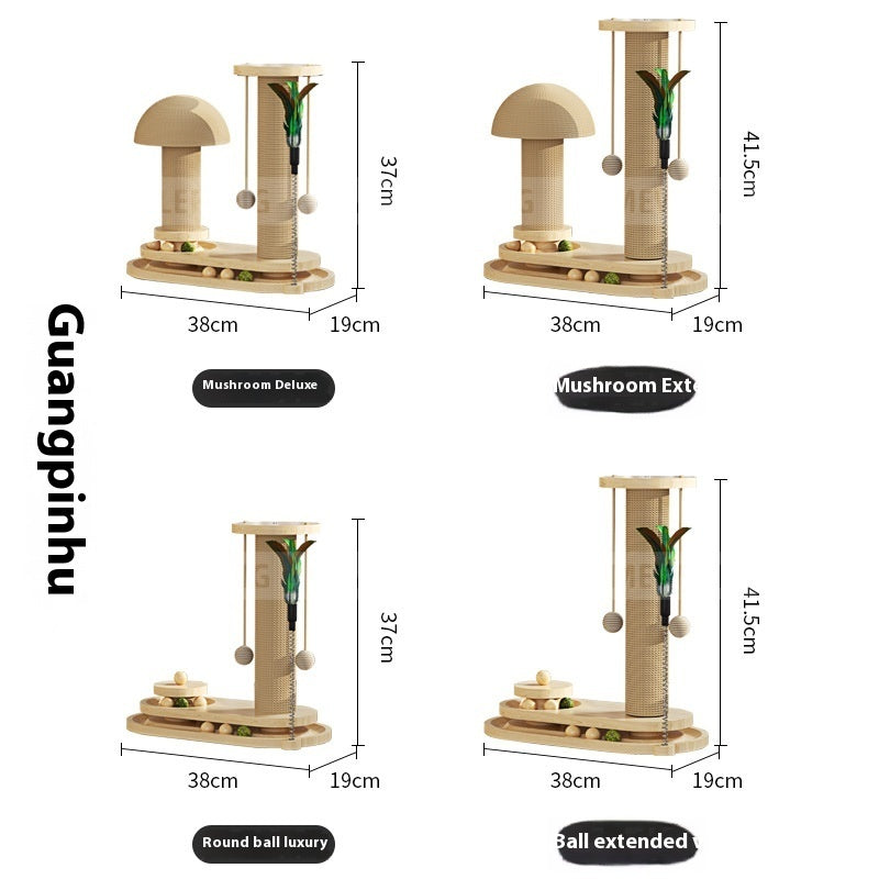 Solid Wood Cat Turntable Scratching Post Durable Toy