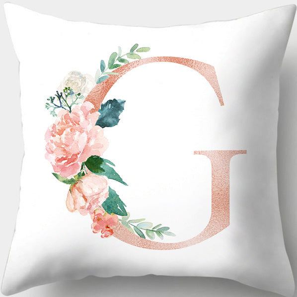 Letter Flowers Valentine's Day Digital Printing Pillowcase