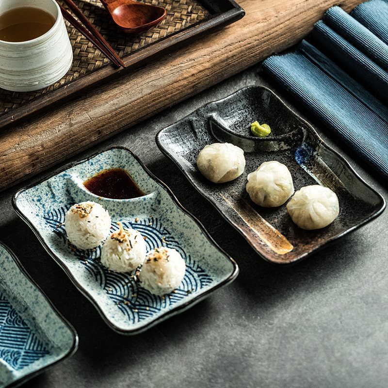 Rectangular Dumpling Plate Simple Cake Snack Dim Sum Plate