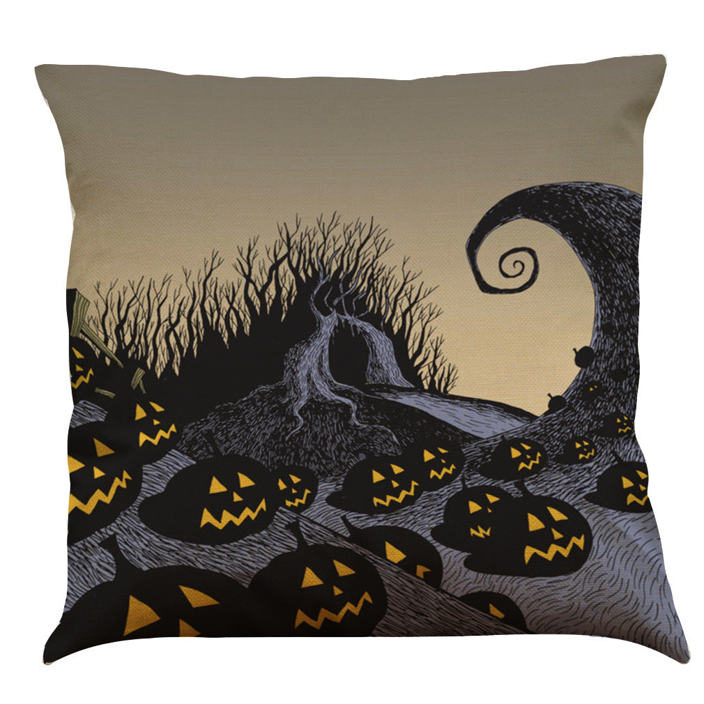 Halloween Cotton Linen Sofa Car Cushion Pillowcase