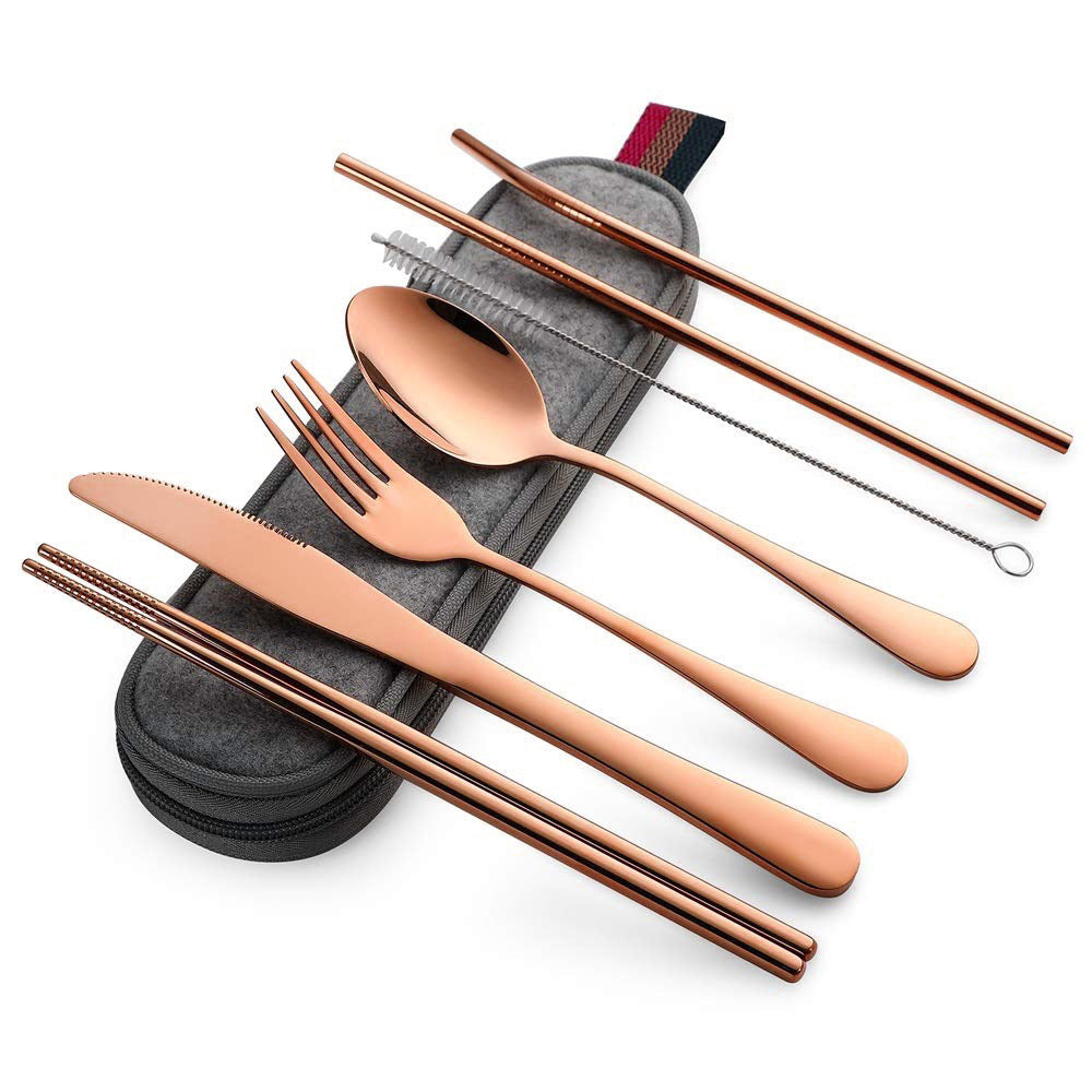 Titanium-plated Stainless Steel Portable Tableware