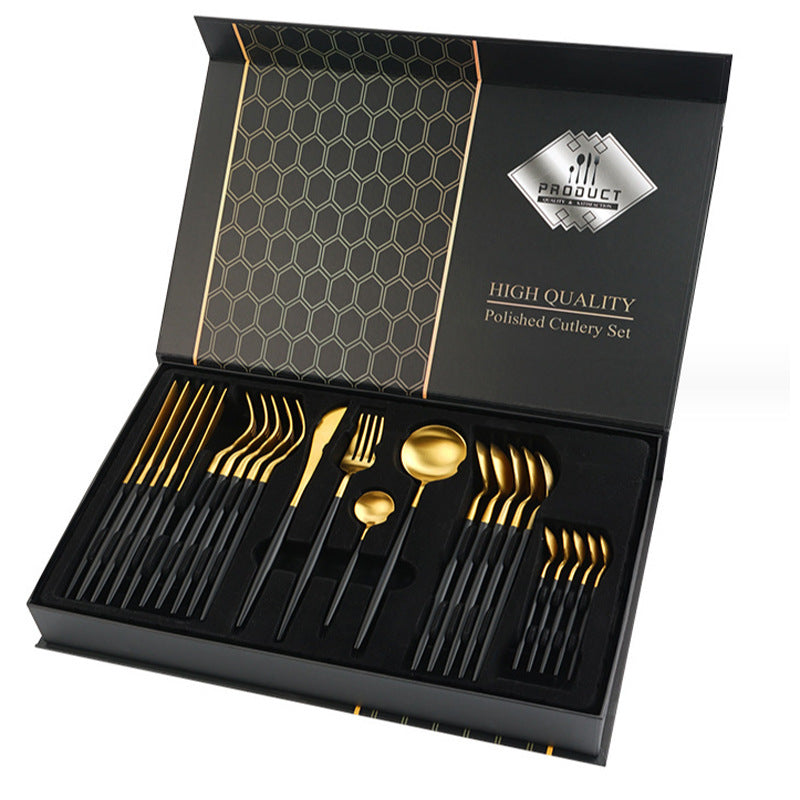 Gift Box Stainless Steel Tableware 24-piece Set