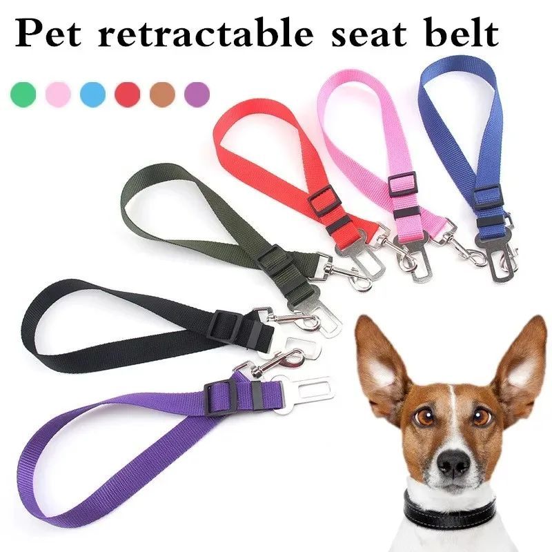 Pet Supplies Dog Car Dog Seat Belt Harness Leash Dog Collar Adjustable Seatbelt Leash For Small Medium Dog Traveling Accessories