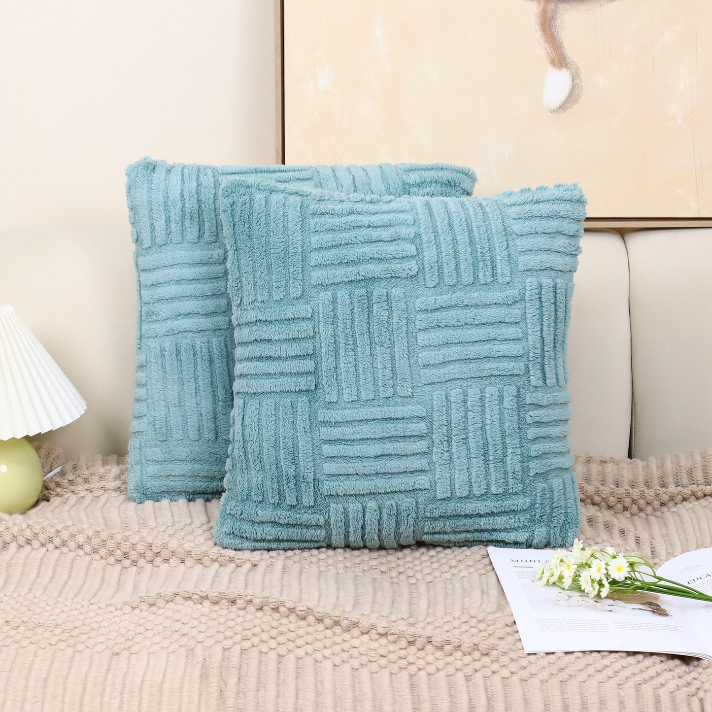 Pillow Cover Woven Plush Pillowcase Pillow Cover