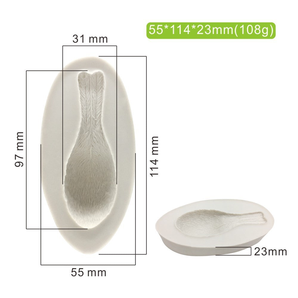 3D Stereo Bird Feather Baking Silicone Mold