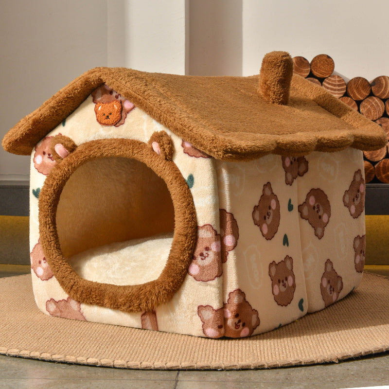 Removable And Washable Small Dog Teddy Cat Litter Closed Dog House