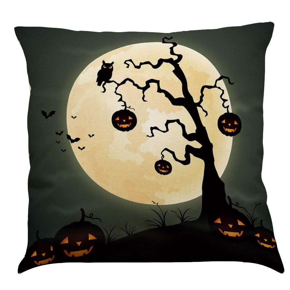 Halloween Cotton Linen Sofa Car Cushion Pillowcase