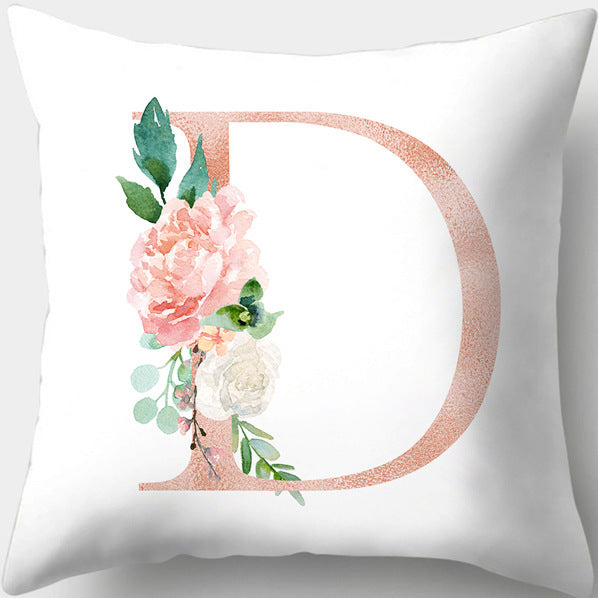 Letter Flowers Valentine's Day Digital Printing Pillowcase