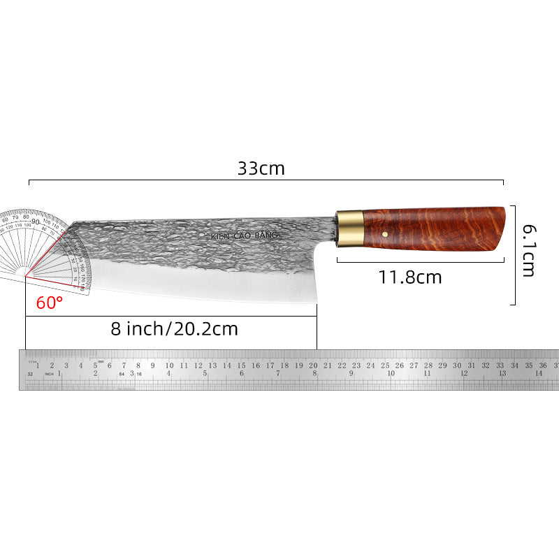 High Chromium Carbon Stainless Steel Kitchen Knife Solid Wood Handle