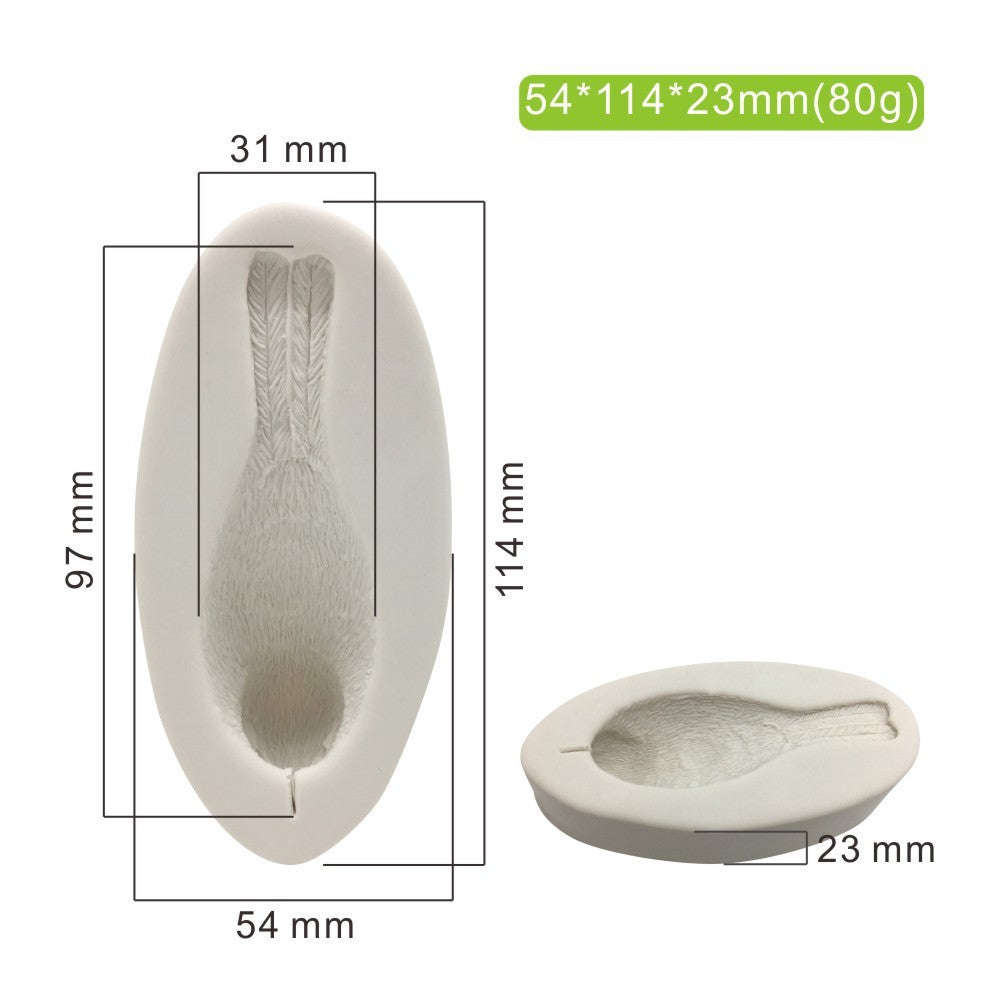 3D Stereo Bird Feather Baking Silicone Mold