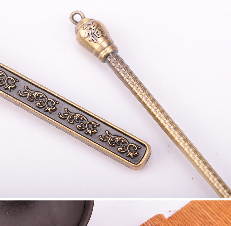 Carved Fu Character Auspicious Clouds Pattern Tea Ceremony Utensils Tea Spoon