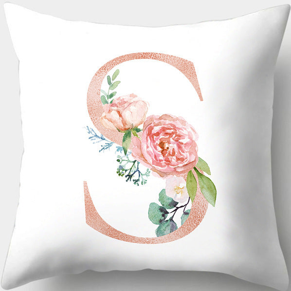 Letter Flowers Valentine's Day Digital Printing Pillowcase