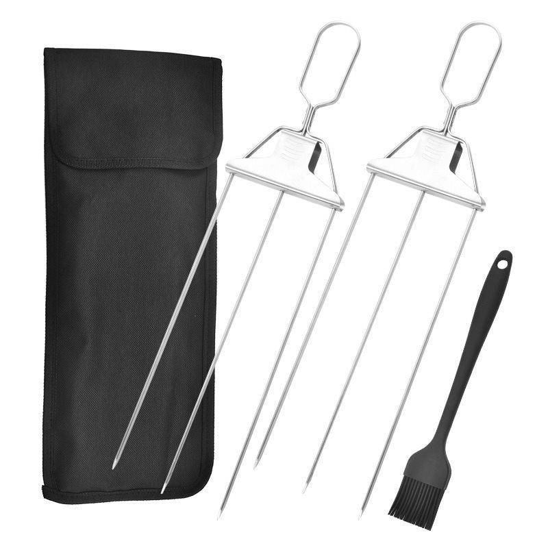 Household Stainless Steel Semi-automatic Barbecue Fork