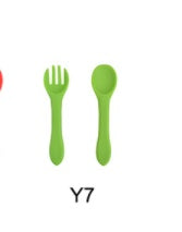 High Quality Natural 100 Food Grade Inventory Easy To Rinse Spoon Weaning Unbreakable Rubber Fork Dishwasher Safe Feeding Set