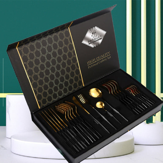 Gift Box Stainless Steel Tableware 24-piece Set