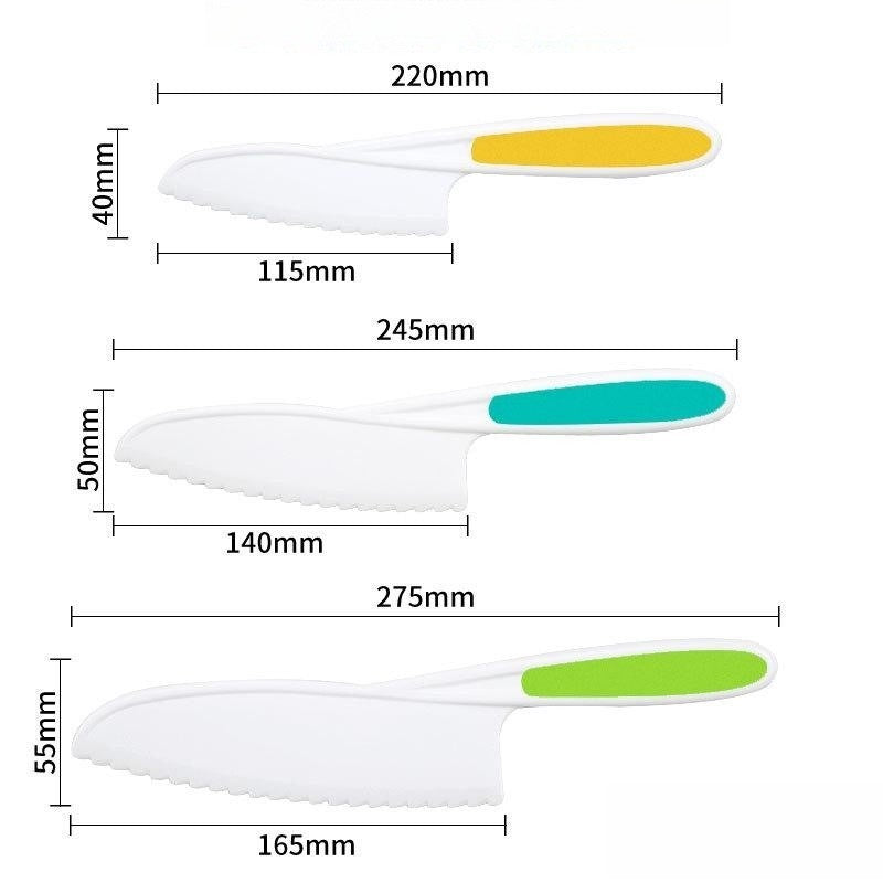 Wave Cutting Board Plastic Fruit Knife Set