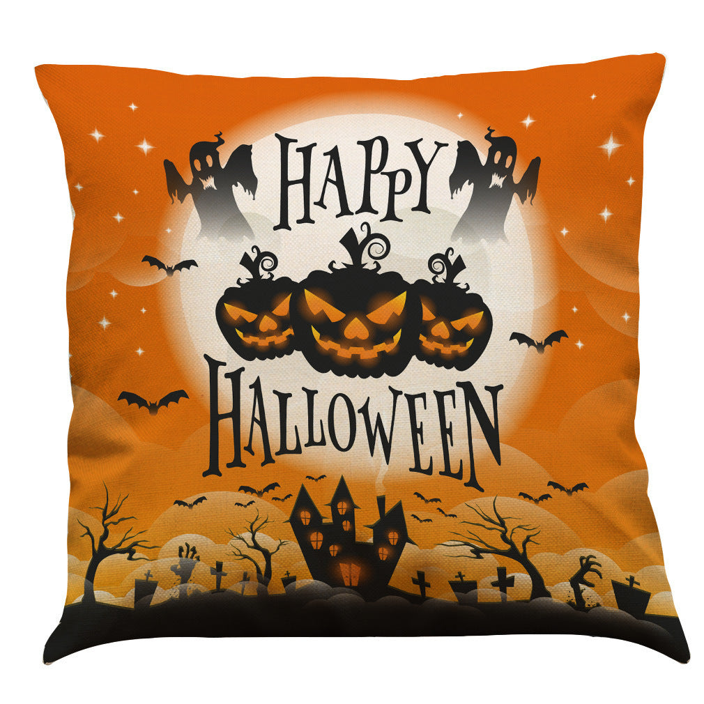 Halloween Cotton Linen Sofa Car Cushion Pillowcase